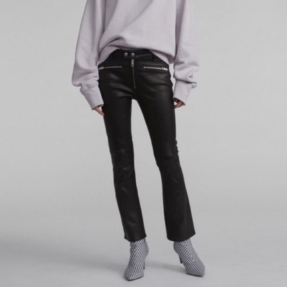 100% leather pants - zipper detail - rag & bone